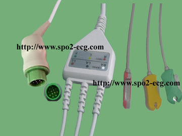 中国 Electrocardiograph機械のための12のピン IECそしてAHAのあたりの一つECGの鉛ケーブル サプライヤー