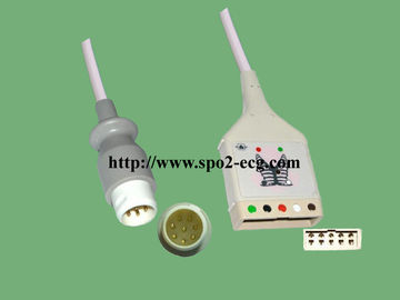 8 ピンのあたりのIEC AHAフィリップス5の鉛のEcgケーブル クリップ/スナップが付いている12フィート サプライヤー
